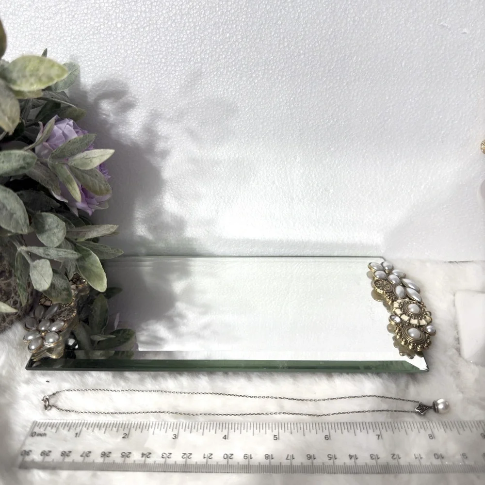 925 Sterling Silver Chain With Small Pearls - Picture 7 of 7